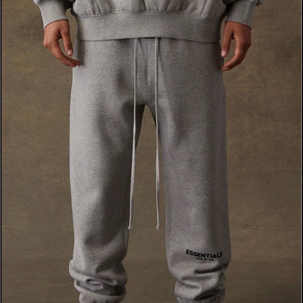 Essentials Dark and Light Oatmeal Set Large Medium Hoodie and Sweats for winter